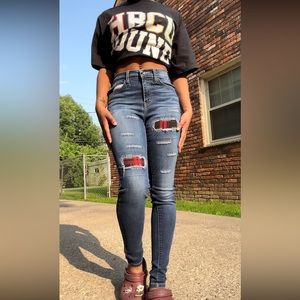 Patched Blue Bottoms!